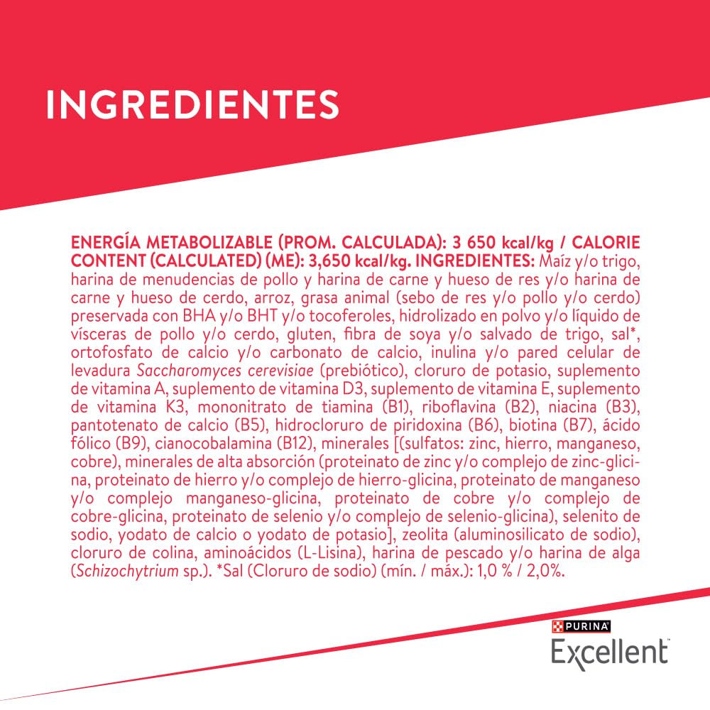 Purina Excellent Adultos Razas Pequeñas Sabor Pollo 7,5Kg