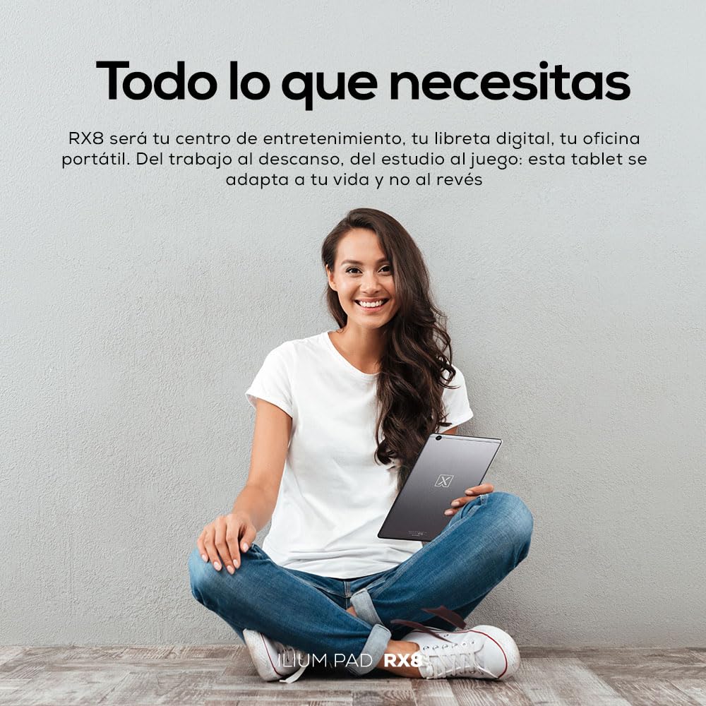 Lanix Ilium Pad RX8 V6 Tablet 8" IPS 800x1280, Rockchip RK3562 Quad Core 2GHz, 4GB RAM, 64GB, Android 14, Cámara 5MP+2MP, Batería 4000mAh, WiFi 802.11 b/g/n, Bluetooth 4.0, USB-C, Negro