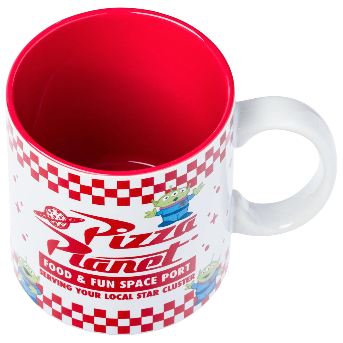 Silver Buffalo Disney Pixar Toy Story Taza de cerámica con diseño de planeta de pizza, 20 onzas