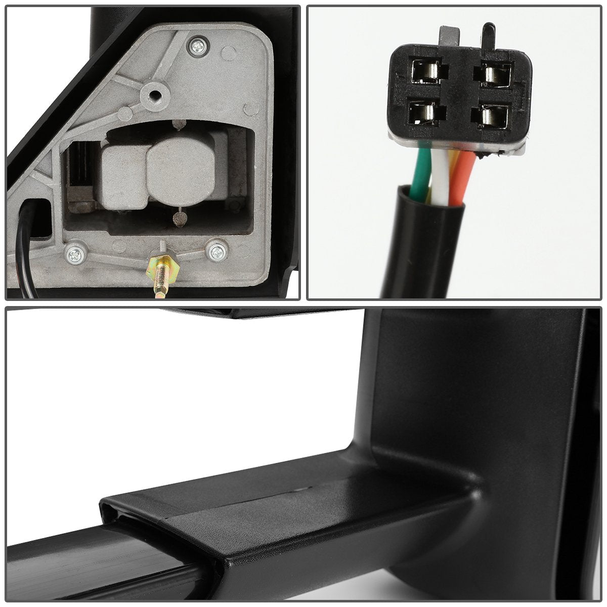 DNA Motoring TWM-022-T111-BK-R Espejo de Remolque Eléctrico Derecho para Chevy C/K 1500/2500 1988-2000 y Tahoe 1995-1999, Negro