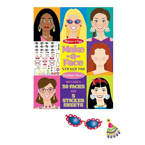 Melissa & Doug Conjunto de Autoadhesivos para Hacer Caras con 20 Caras y 250 Autoadhesivos con Rasgos y Accesorios, Estimula la Creatividad y las Habilidades Motoras Finas, para Todas las Edades