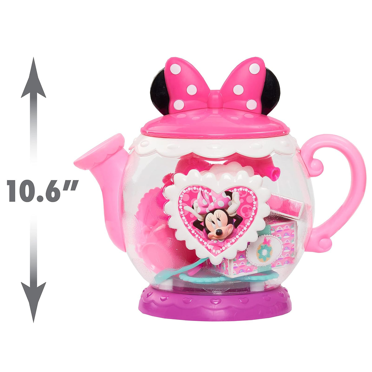 Just Play - Tetera de Minnie Mouse de Disney, Juego de té Preescolar, 14 Piezas, Juguetes para niños para Edades de 3 años