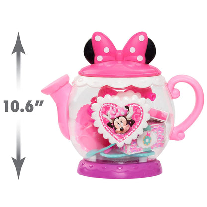 Just Play - Tetera de Minnie Mouse de Disney, Juego de té Preescolar, 14 Piezas, Juguetes para niños para Edades de 3 años