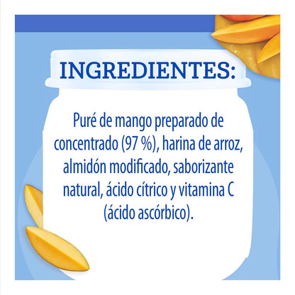 Gerber Papilla Etapa 3, A Partir de 8 Meses, Adicionado con Vitamina C, Mango, Paquete 12 Frascos de 170 g c/u