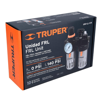 Truper UNI-LL-1/4, Unidad de limpieza y lubricación, cuerda 1/4 NPT