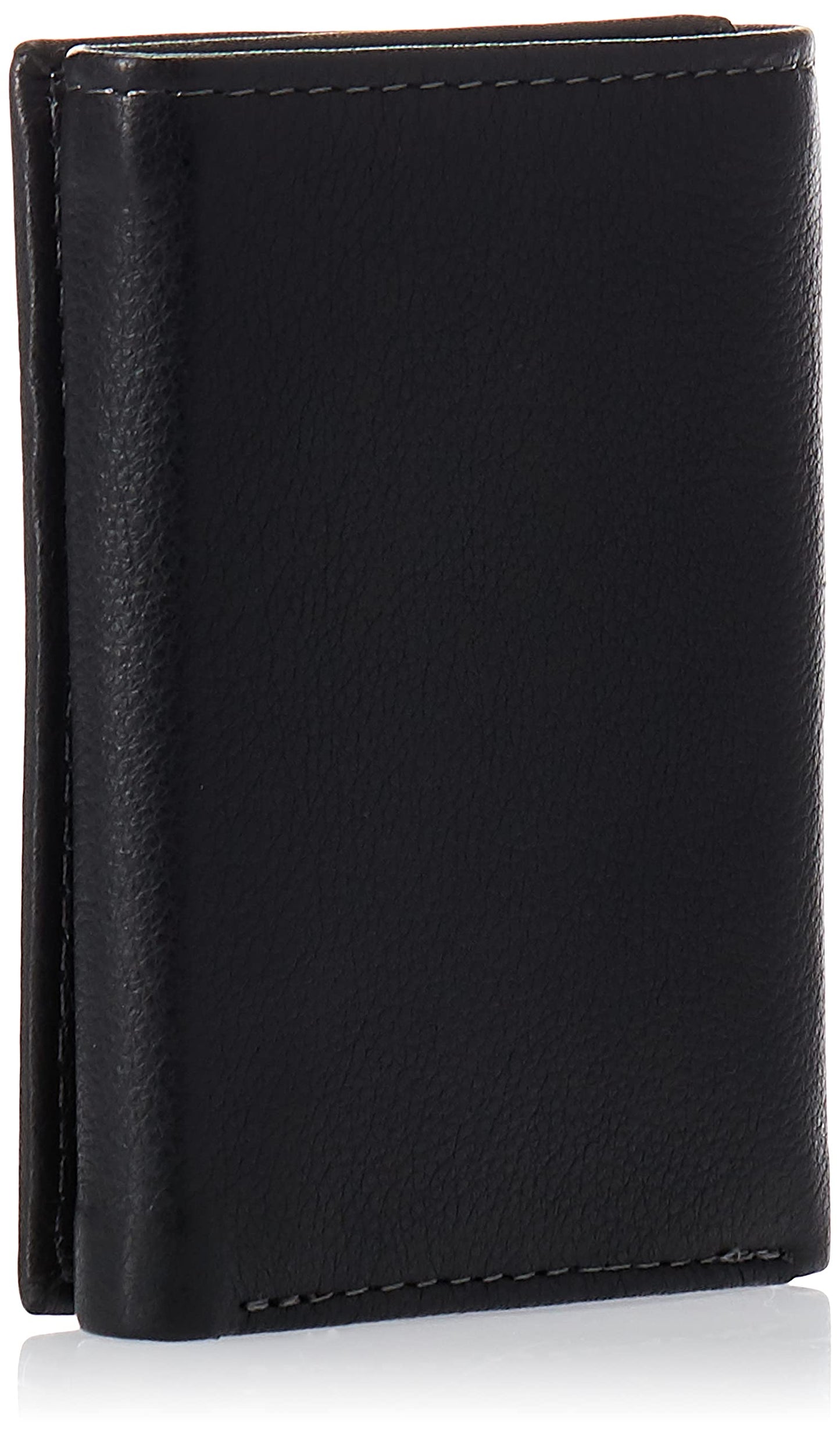 Timberland portafolios triple de piel para hombre con ventana de identificación, Negro, Talla única