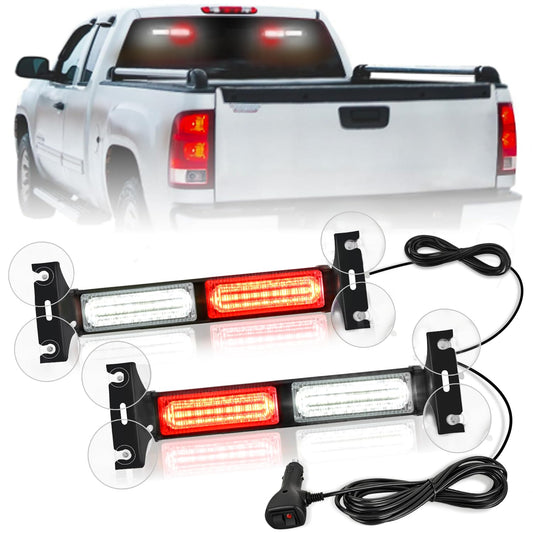 Nilight Barra de Luz Estroboscópica de Emergencia LED Rojo/Blanco de 40 Luces con Ventosas 40-135RW