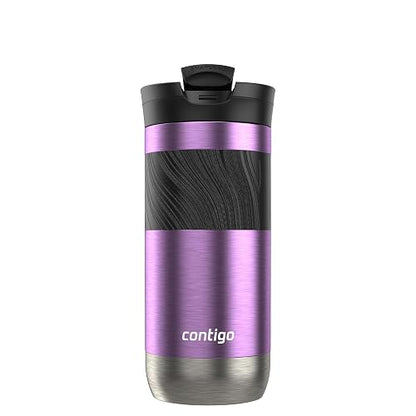 Contigo Vaso Térmico Acero Inoxidable 473 ML Morado Antiderrames Byron 2.0 Caliente Hasta por 9 Horas Libre de BPA