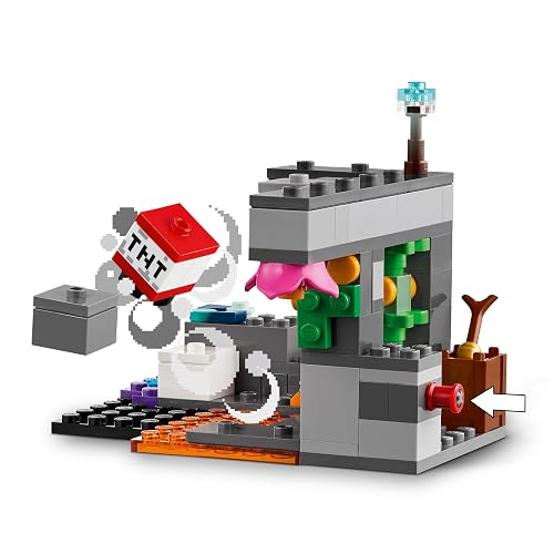Lego Minecraft El Encuentro con el Guardia Producto Coleccionable Basado en el Videojuego, Juguete de Construcción Creativa, Decoración para Niños y Niñas de 7 Años o Más 21274