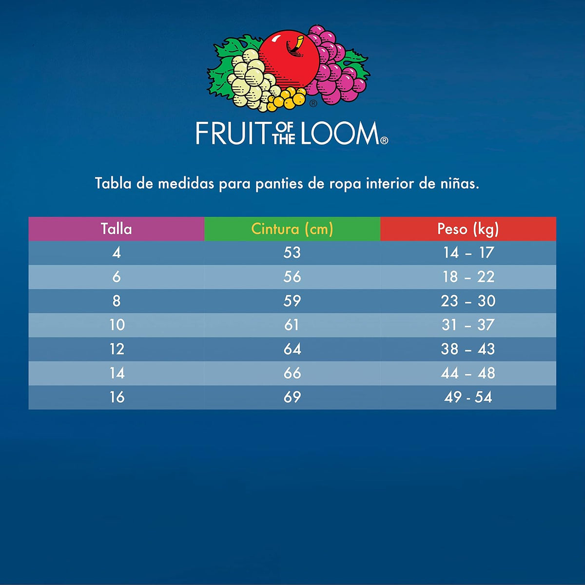 Fruit of The Loom Moderno Ropa Interior Niñas