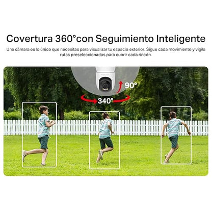 MERCUSYS MC510 Cámara de Seguridad WiFi Exterior - Resolución 2K - Cobertura 360° - Visión Nocturna a Color - Detección de Movimiento - Alarma de Luz y Sonido - 512GB - App Protección IP65