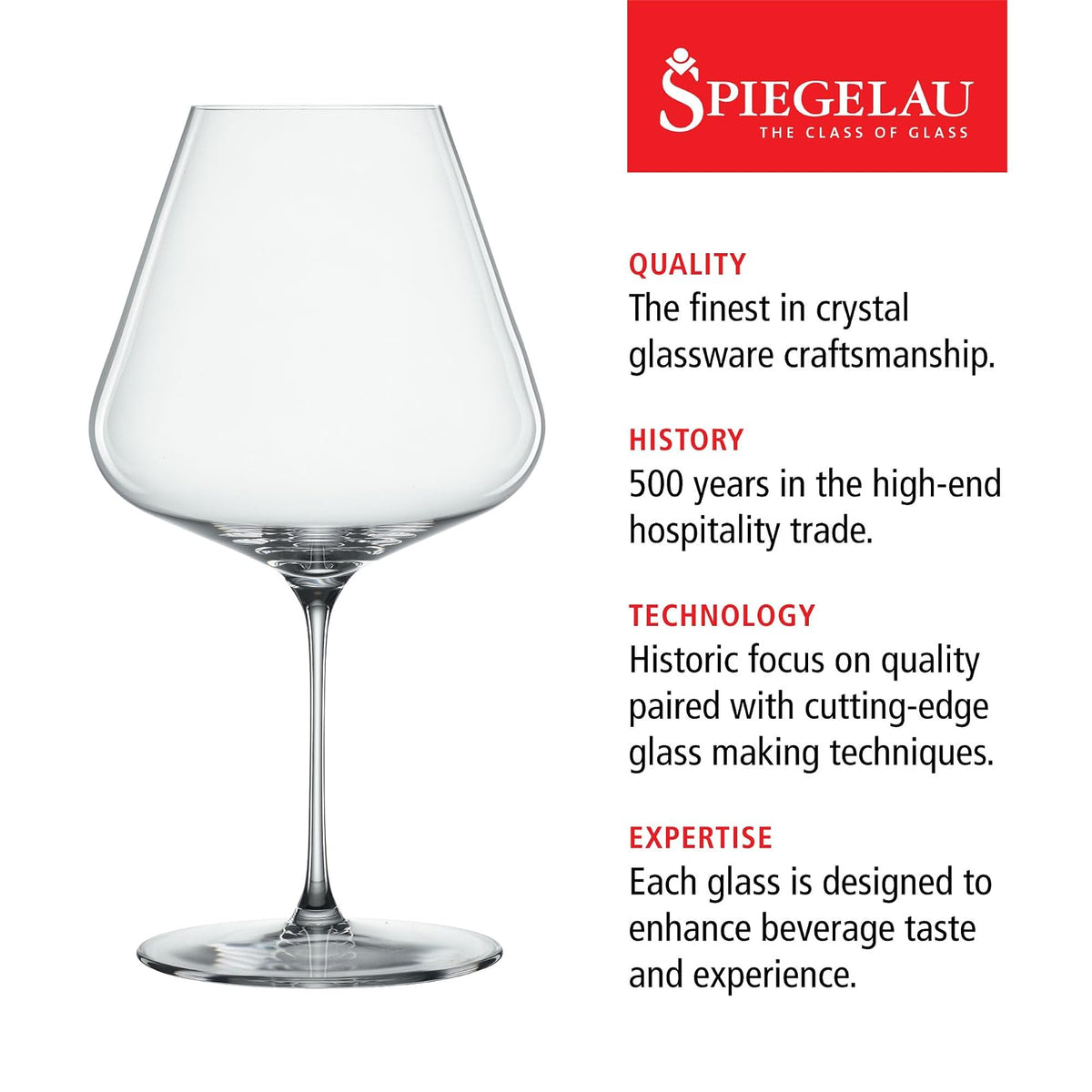Spiegelau Definition - Copas de vino de color borgoña, grandes copas de vino tinto transparente para Pinot Noir, cristalería elegante, regalos de boda, regalos de cumpleaños para mujeres y hombres