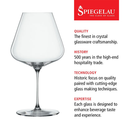 Spiegelau Definition - Copas de vino de color borgoña, grandes copas de vino tinto transparente para Pinot Noir, cristalería elegante, regalos de boda, regalos de cumpleaños para mujeres y hombres