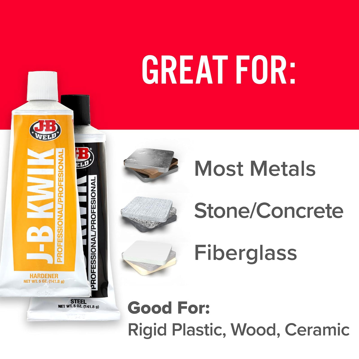 J-B Weld 8271 KwikWeld Epoxi Reforzado de Acero Tamaño Profesional, 10 oz