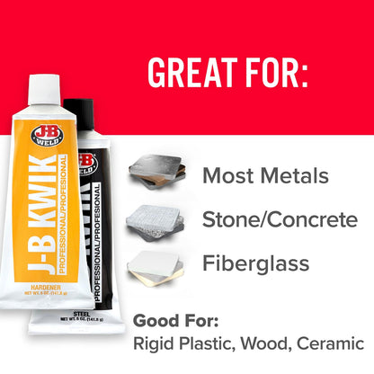 J-B Weld 8271 KwikWeld Epoxi Reforzado de Acero Tamaño Profesional, 10 oz