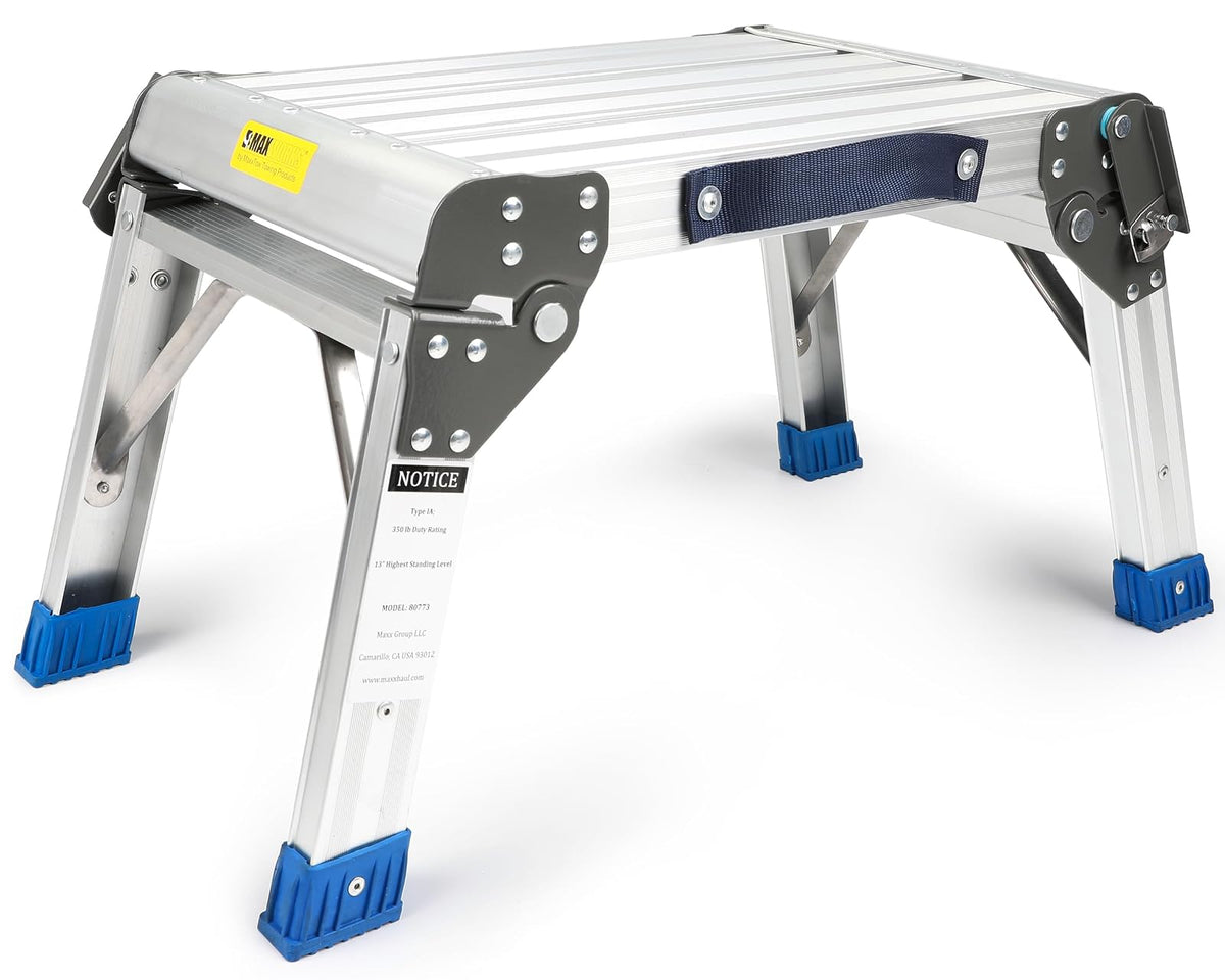 MaxWorks Taburete Plegable de Aluminio con Plataforma, Capacidad 350 Libras, 80773