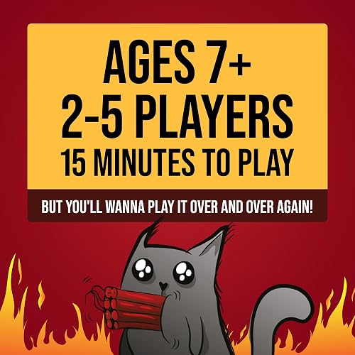 Exploding Kittens LLC Juego de Cartas para Adultos, Adolescentes y niños | A partir de 7 años - 2 a 5 jugadores - < 15 minutos Tiempo de juego - Juegos de mesa - Estrategia/Juego familiar