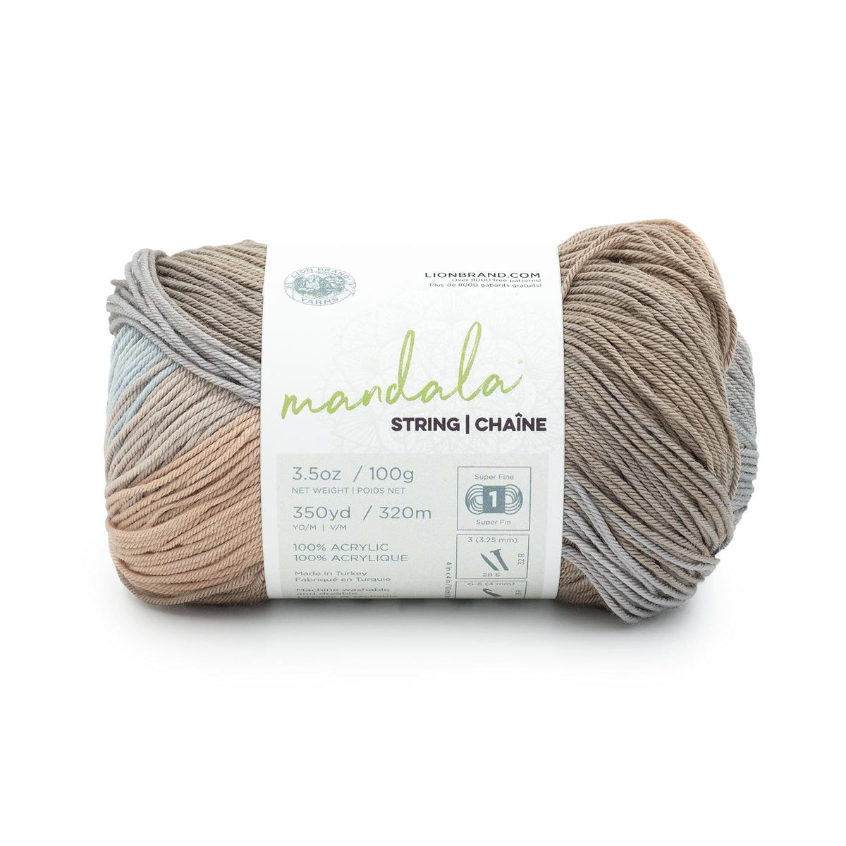Lion Brand Mandala String Estambre Fino Acrílico - 1 paquete - Balada