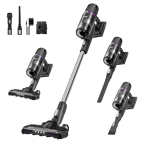 Eureka - Aspiradora inalámbrica Ligera, Recargable para Madera Dura, Pelo de Mascotas, Negro, ReactiClean 410