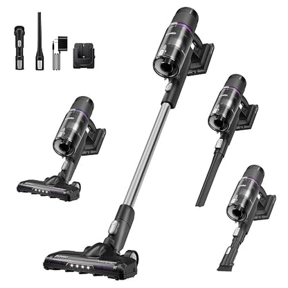 Eureka - Aspiradora inalámbrica Ligera, Recargable para Madera Dura, Pelo de Mascotas, Negro, ReactiClean 410
