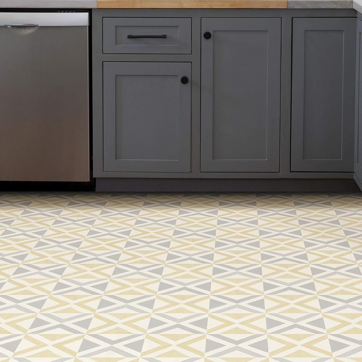 FloorPops Isosceles - Azulejos para despegar y pegar, blancos y blanquecinos