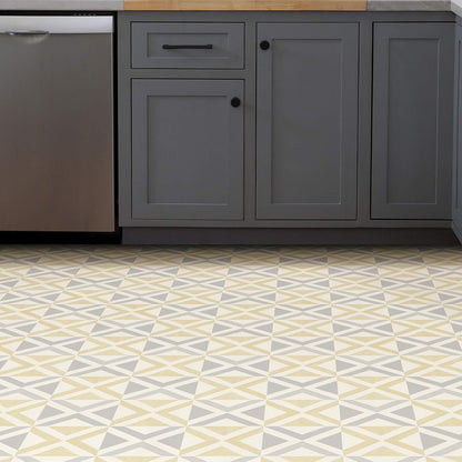 FloorPops Isosceles - Azulejos para despegar y pegar, blancos y blanquecinos