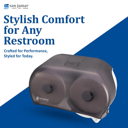 San Jamar R3600TBK Versa twin Dual Bath Tissue Dispenser, 1.437" Mandrel, Black Pearl (TTD105)