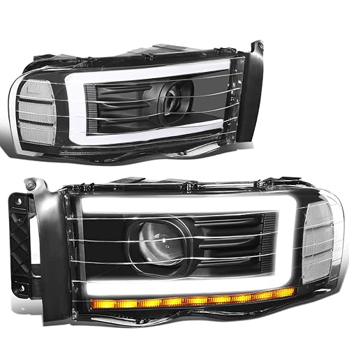 DNA MOTORING HL-LB-DR02-BK-CL1 Par de faros LED DRL compatible con 02-05 Ram 1500 2500 3500