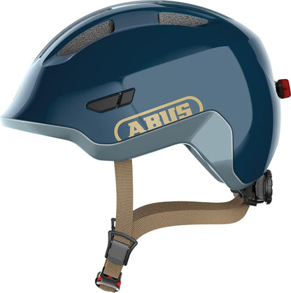 ABUS Kinderhelm Smiley 3.0 Ace LED - Fahrradhelm mit Licht - Azul (blue space) - M (50-55 cm​)