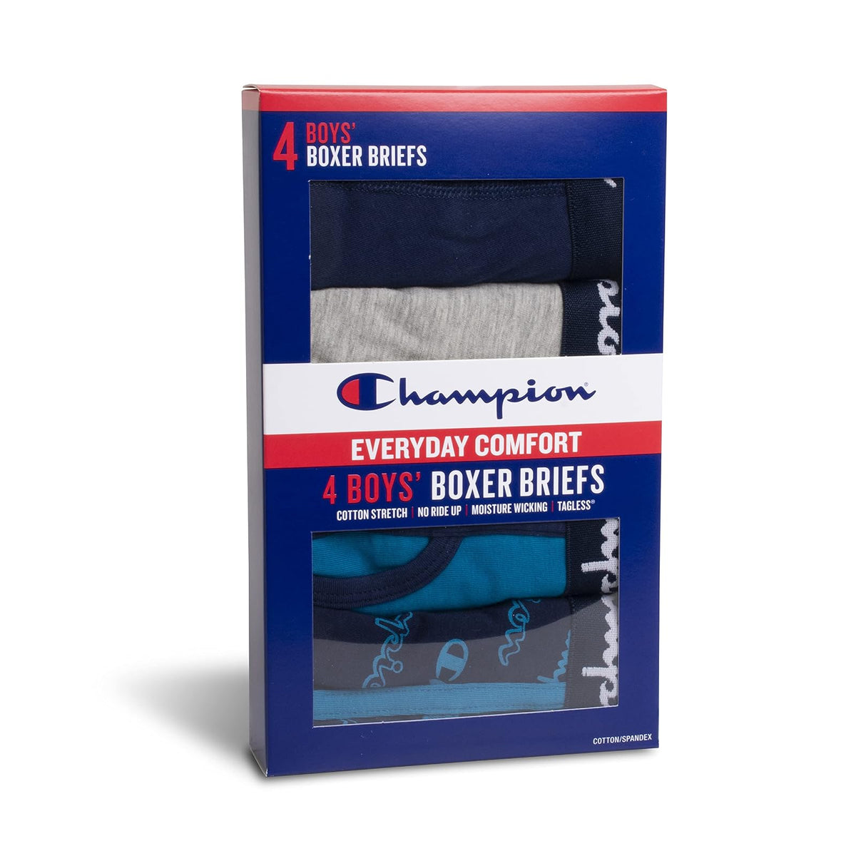 Champion Paquete de 4 Calzoncillos Tipo Calzones elásticos de algodón Everyday Comfort Ropa Interior de Hombres para Niños
