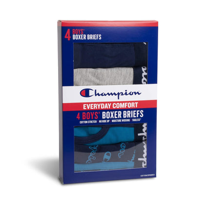 Champion Paquete de 4 Calzoncillos Tipo Calzones elásticos de algodón Everyday Comfort Ropa Interior de Hombres para Niños