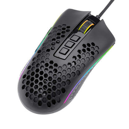 Redragon M988 Mouse Gamer Óptico Cable USB, Retroiluminación RGB, 8 Botones programables, 32,000 dpi, Storm Elite Mouse para PC