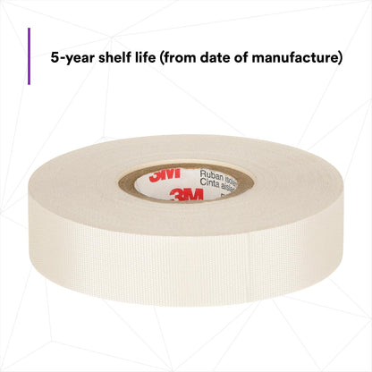 3M Cinta de Fibra de Vidrio 19mm x 20m | Adhesivo no corrosivo, sensible a la presión, alta temperatura, protección contra la corrosión, tejido de 7 mil