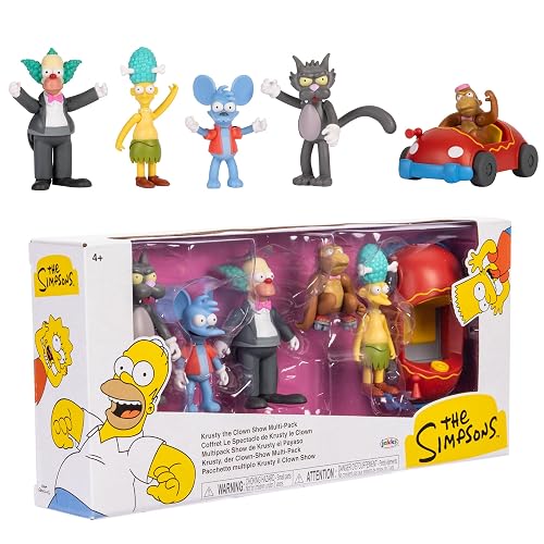 Jakks Pacific - The Simpsons Multipack de Figuras 2.5″ Krusty The Clown Show – Set Coleccionable con Personajes Icónicos para Fans y Niños 4+ Años