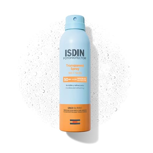 Isdin Fotoprotector spf 50+ Transparent Spray Wet Skin 250 ml - Protector Solar Corporal en Spray, para todo tipo de piel, ideal para toda la familia.