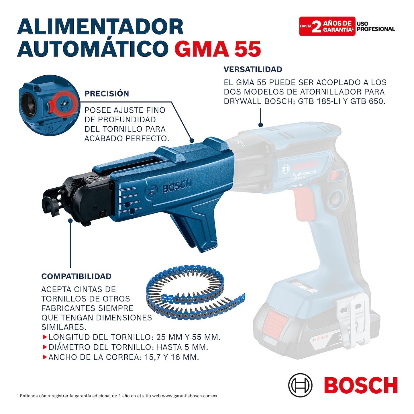 Bosch Alimentador atornillador, GMA 55, Azul