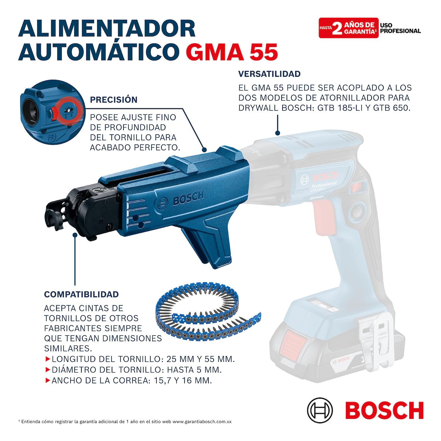 Bosch Alimentador atornillador, GMA 55, Azul