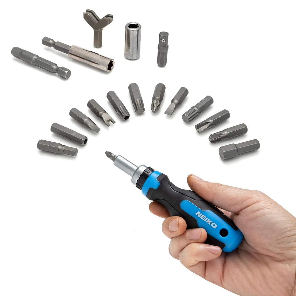 Neiko Juego de Brocas de Seguridad 10082A | Juego de 101 piezas, destornillador de carraca, acero Cr-V, soporte magnético de 1/4"