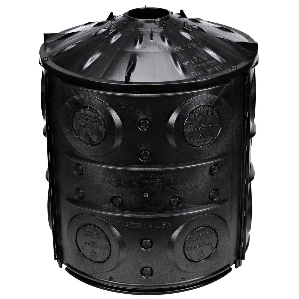 Flo-Well 28.75” 40 Gal Drainage Tank - Catch Basin Landscaping Water Diverter - Gutter to Dry Well Advanced French Drain System - Drainbox for Outdoor Surface Catch Basins - Rainwater Lawn Treatment