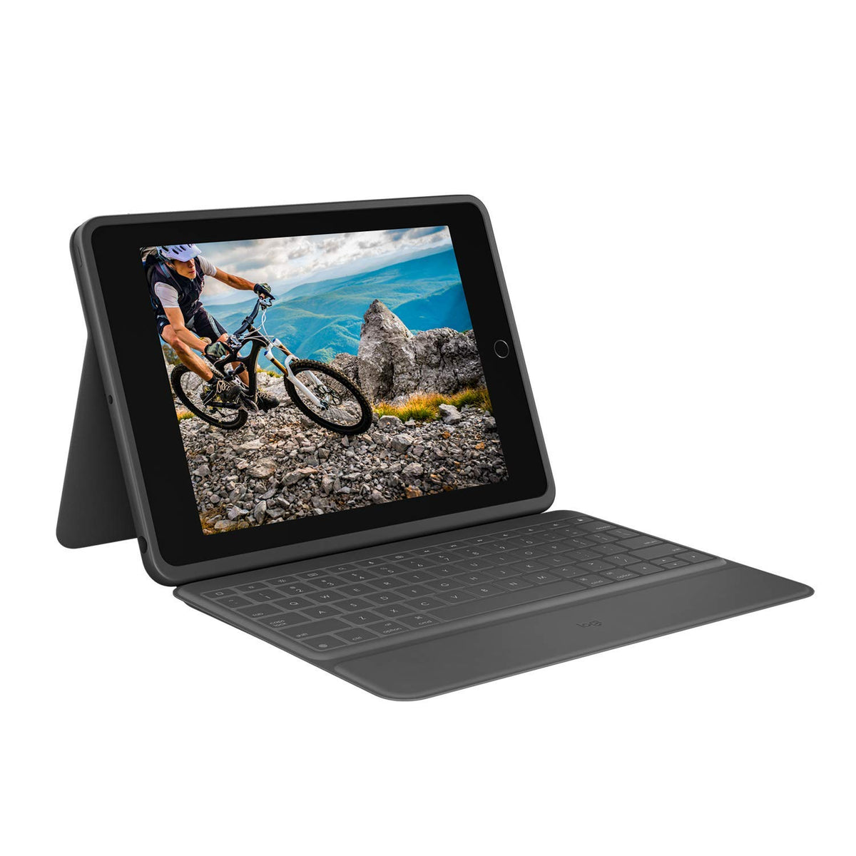 Logitech Rugged Folio para iPad (7.ª, 8.ª y 9.ª generación) Funda con Teclado Protectora con Smart Connector y Teclado a Prueba de Salpicadura - Negro