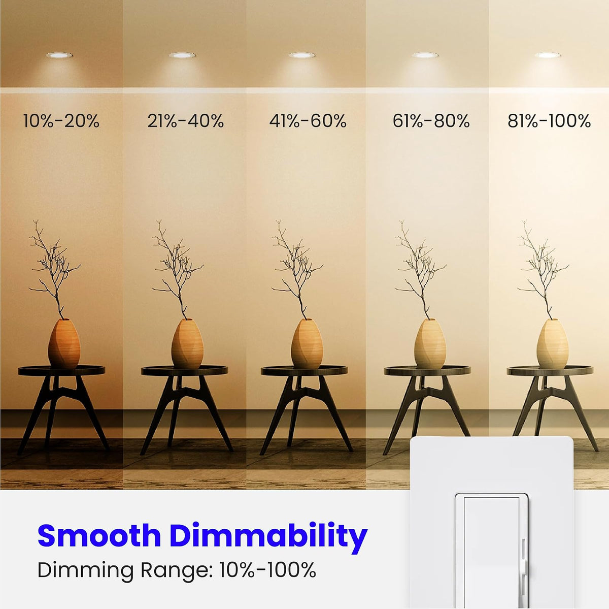 Feit Electric - Bombillas LED BR30, equivalente a 100 W, regulables, base estándar E26, 80 CRI, 1400 lúmenes, 2700 K, blanco suave, 120 V, 10 años de vida, clasificación húmeda, paquete de 6,