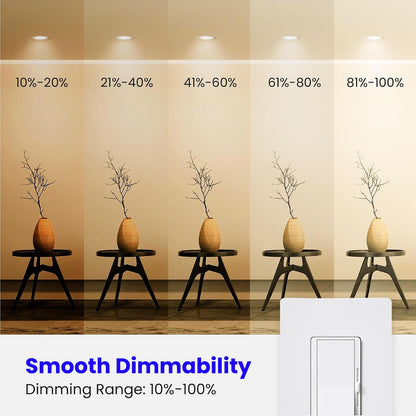 Feit Electric - Bombillas LED BR30, equivalente a 100 W, regulables, base estándar E26, 80 CRI, 1400 lúmenes, 2700 K, blanco suave, 120 V, 10 años de vida, clasificación húmeda, paquete de 6,
