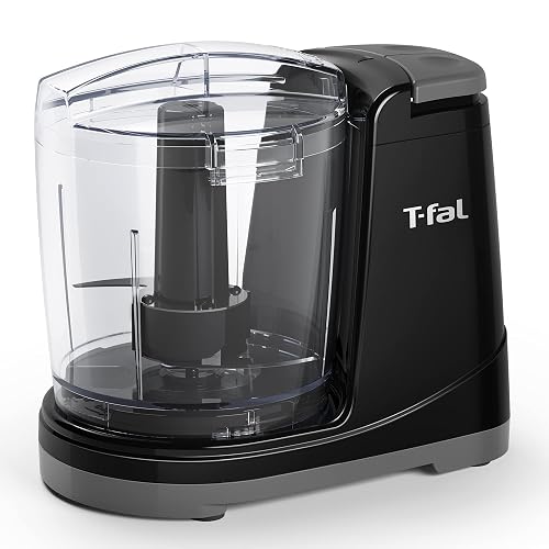 T-FAL Procesador de Alimentos Max Chopper | 2 velocidades, 700 ml. Potencia de 135W para picar alimentos en segundos, potente y versátil, Desmontable, Negro. MF2528MX