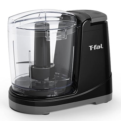 T-FAL Procesador de Alimentos Max Chopper | 2 velocidades, 700 ml. Potencia de 135W para picar alimentos en segundos, potente y versátil, Desmontable, Negro. MF2528MX