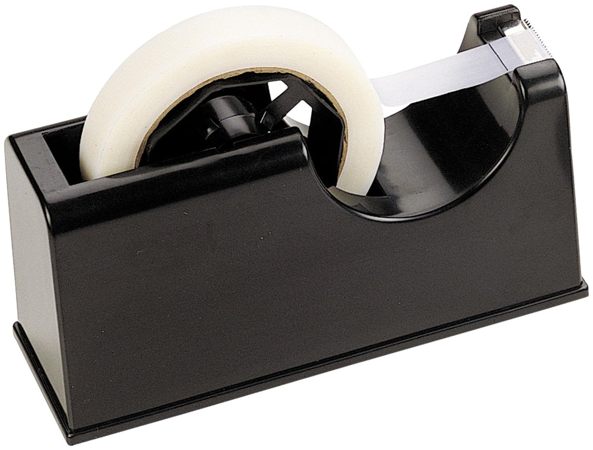 Officemate - Dispensador de cinta resistente 2 en 1 de 2.54 cm y núcleo de 7.62 cm, color negro (96699)