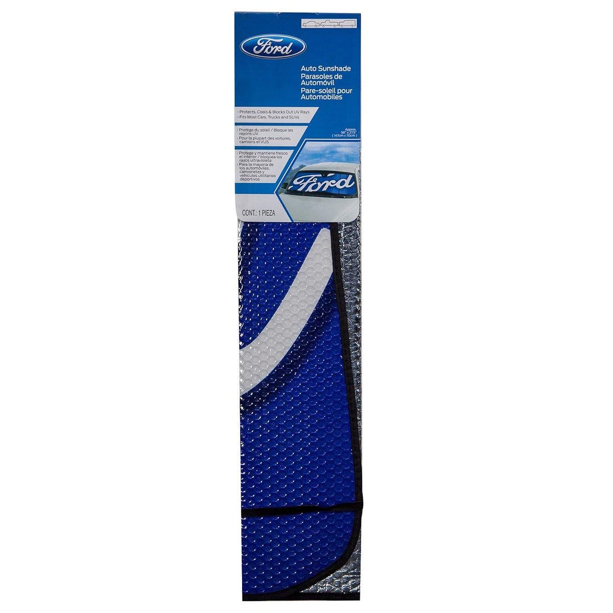 Plasticolor Ford Blue Script Parasol para Parabrisas, Azul, 003704R01