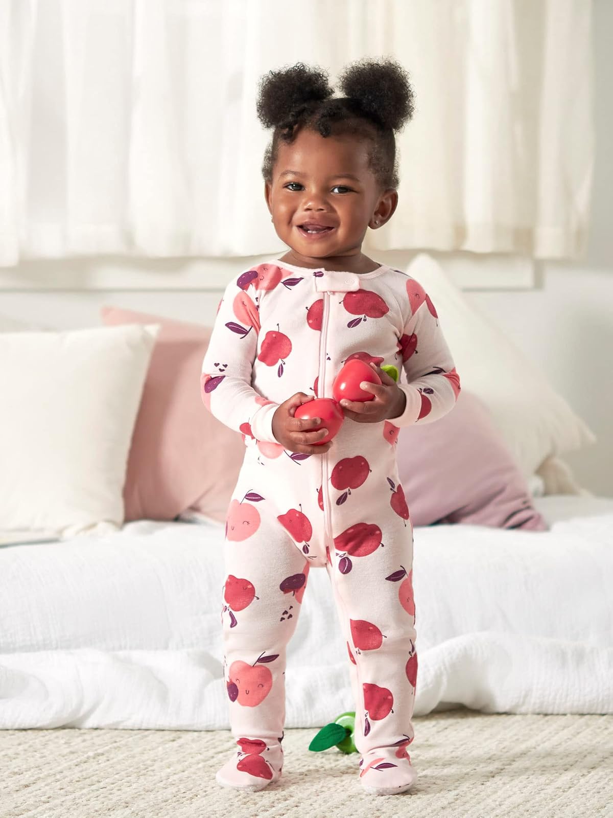 Gerber Paquete de 4 Pijamas con pies Mamelucos para bebés y niños pequeños para Bebé-Niñas