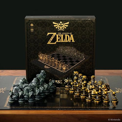 The Legend of Zelda Collector's Chess Set, Juego de Estrategia Link vs. Ganondorf, 32 Piezas Personalizadas de héroe y Villano, Juego de Mesa clásico para fanáticos de Zelda, con Licencia Oficial de