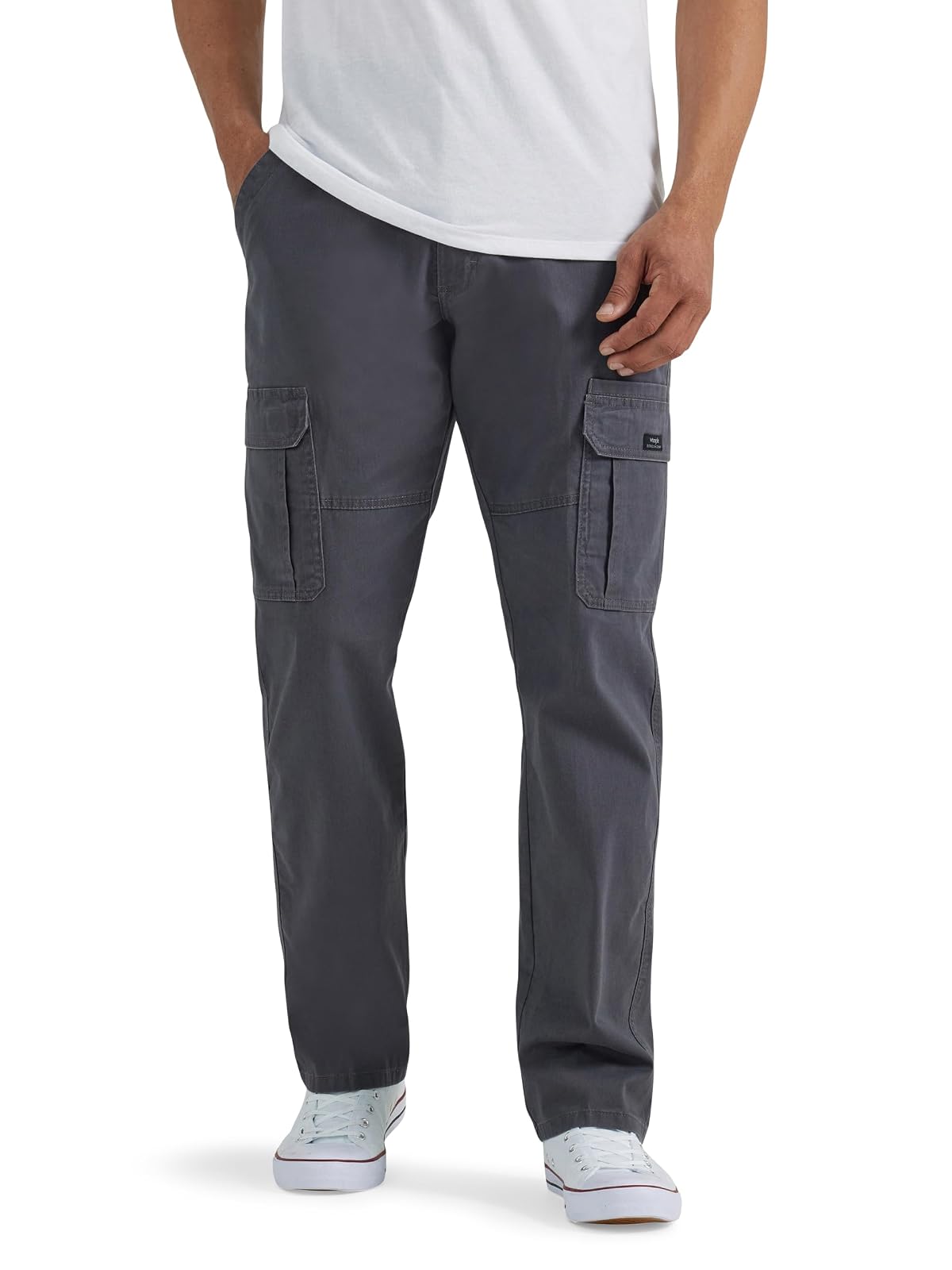Wrangler Authentics Pantalón Cargo Elástico para Hombre - Antractica (Anthracite Twill) - 34 Regular