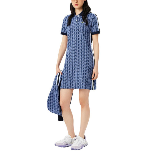 Lacoste Slim Fit Monogram Jacquard Polo Dress Vestido Polo Mujer